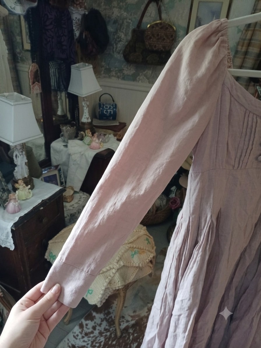 Linennaive Elegant Dusty Pink Maxi Dress With Sweetheart Neckline — image 5 of 8